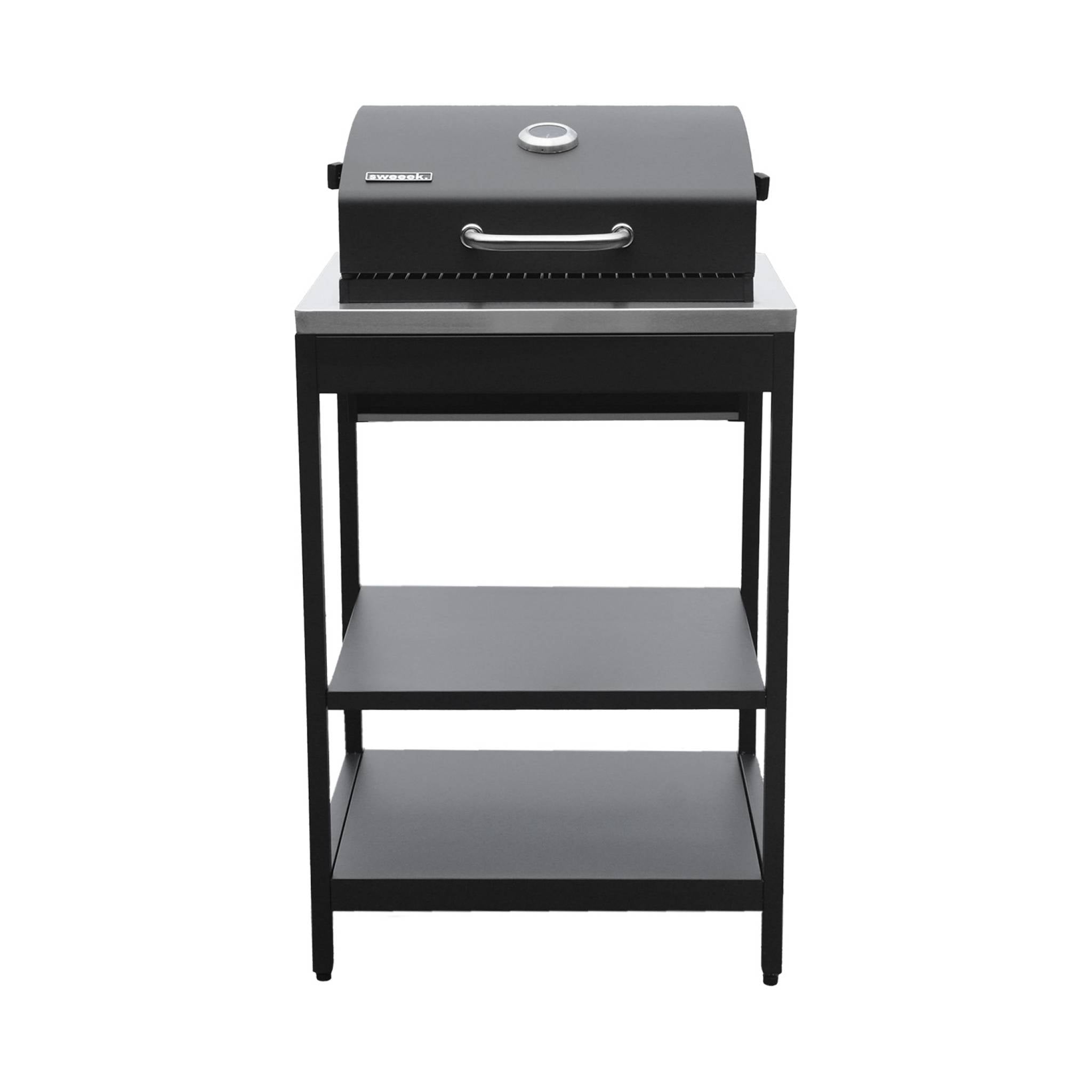 Cucina esterna acciaio inossidabile con barbecue a carbone, 6 moduli,