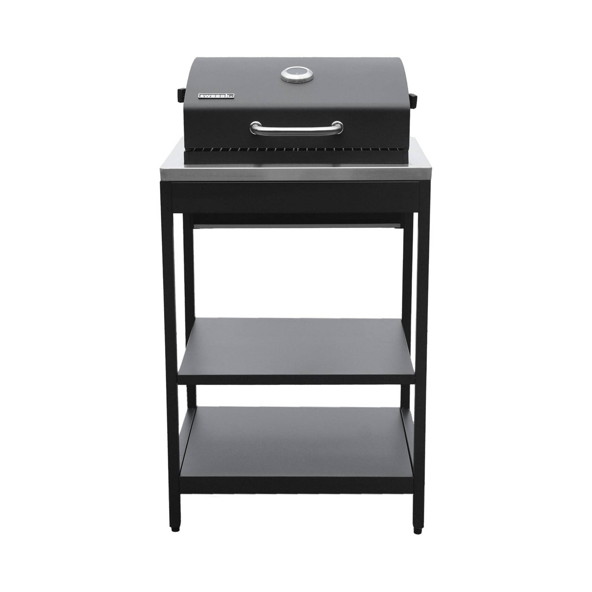 Cucina esterna acciaio inossidabile con barbecue a carbone, 6 moduli,