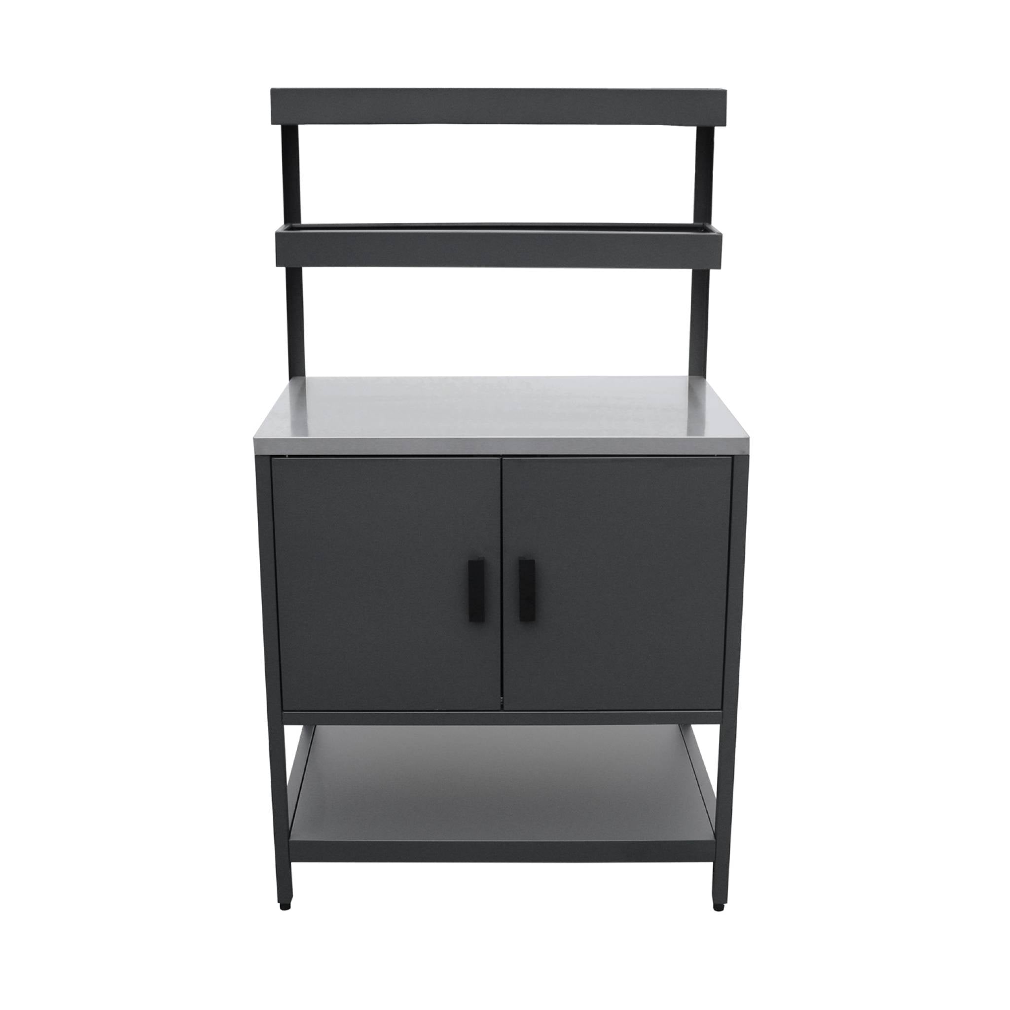 Cucina esterna acciaio inossidabile con barbecue a carbone, 6 moduli,