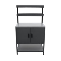 Cucina esterna acciaio inossidabile con barbecue a carbone, 6 moduli,