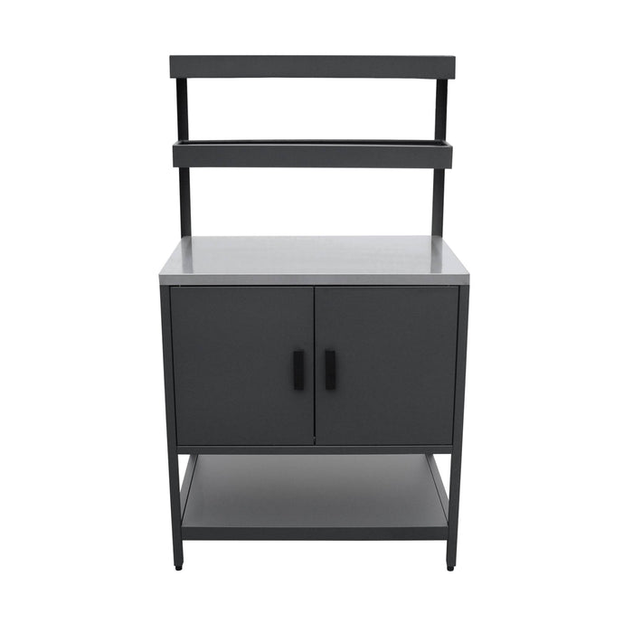 Cucina esterna acciaio inossidabile con barbecue a carbone, 6 moduli,