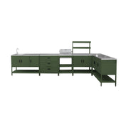 Cucina esterna acciaio inossidabile con barbecue a carbone, 6 moduli,