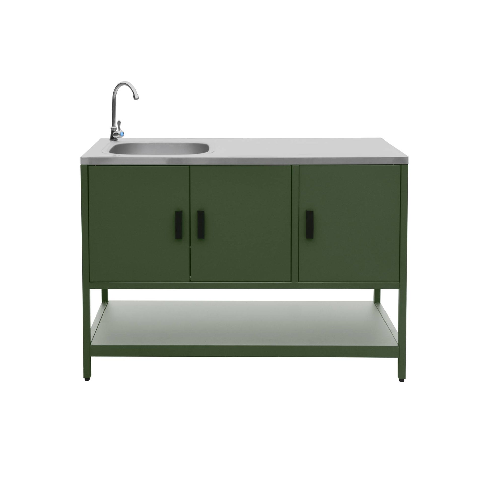 Cucina esterna acciaio inossidabile con barbecue a carbone, 6 moduli,