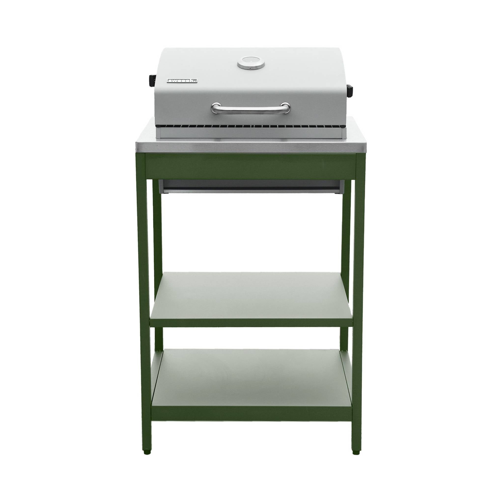 Cucina esterna acciaio inossidabile con barbecue a carbone, 6 moduli,