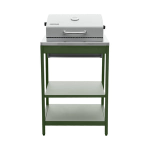 Cucina esterna acciaio inossidabile con barbecue a carbone, 6 moduli,