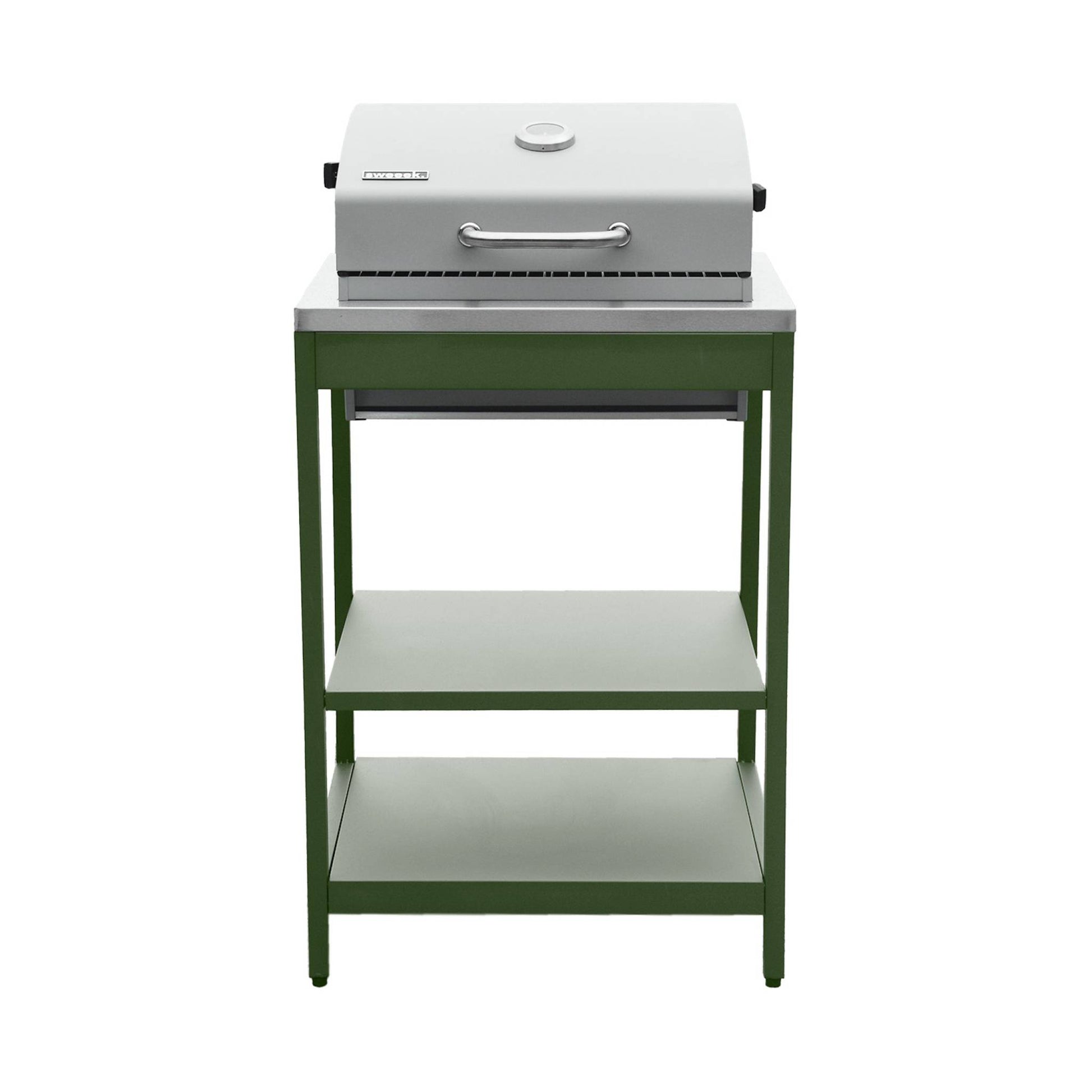 Cucina esterna acciaio inossidabile con barbecue a carbone, 6 moduli,
