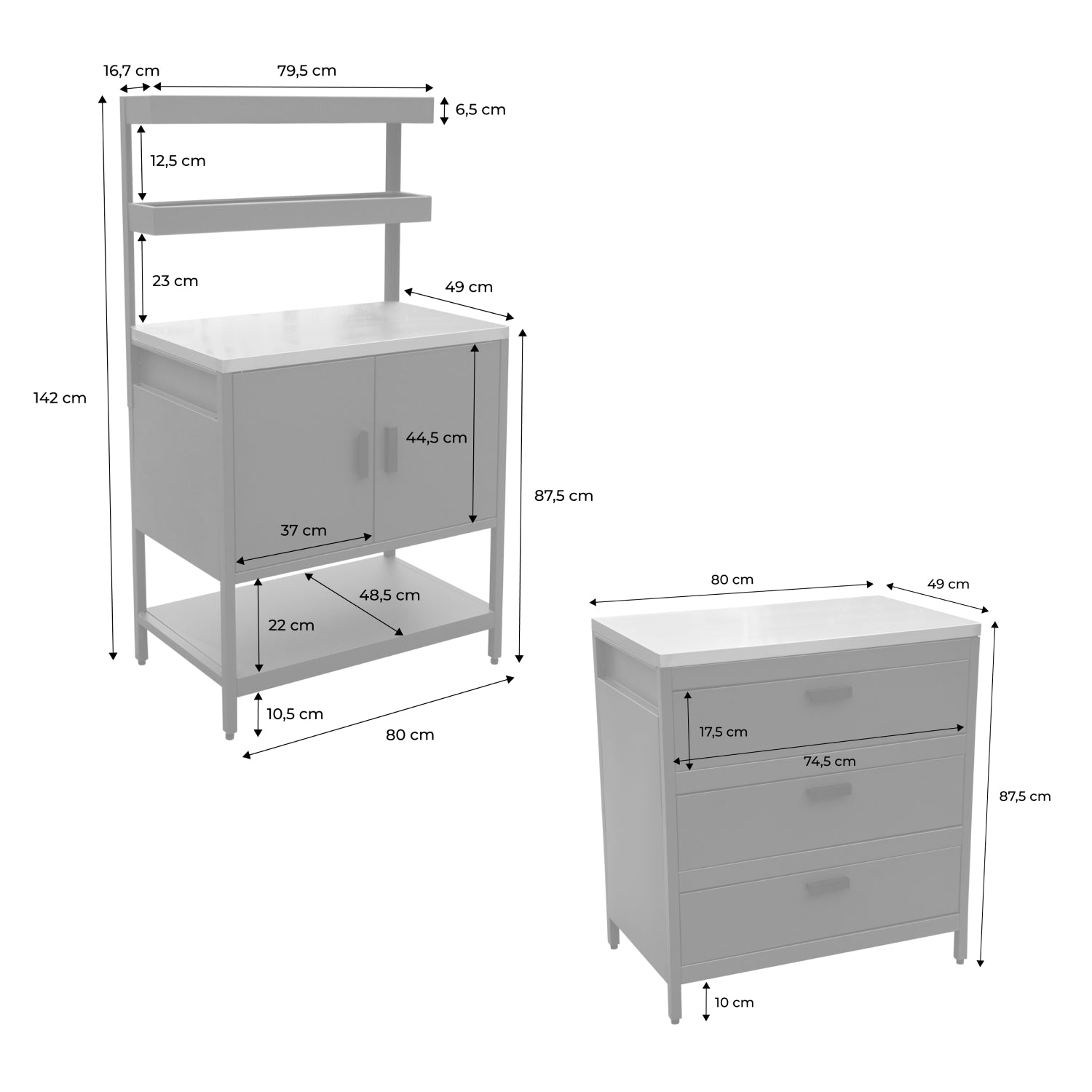 Cucina esterna acciaio inossidabile con barbecue a carbone, 6 moduli,
