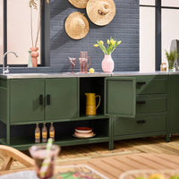 Cucina esterna 5 moduli con barbecue a gas 3 bruciatori su piedi,