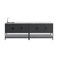 Mobile da esterno, 2 moduli in acciaio inossidabile, nero