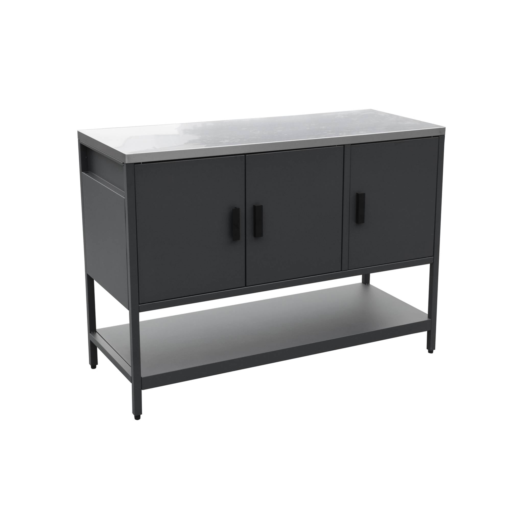 Mobile da esterno, 2 moduli in acciaio inossidabile, nero