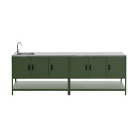 Mobile da esterno, 2 moduli in acciaio inossidabile, verde