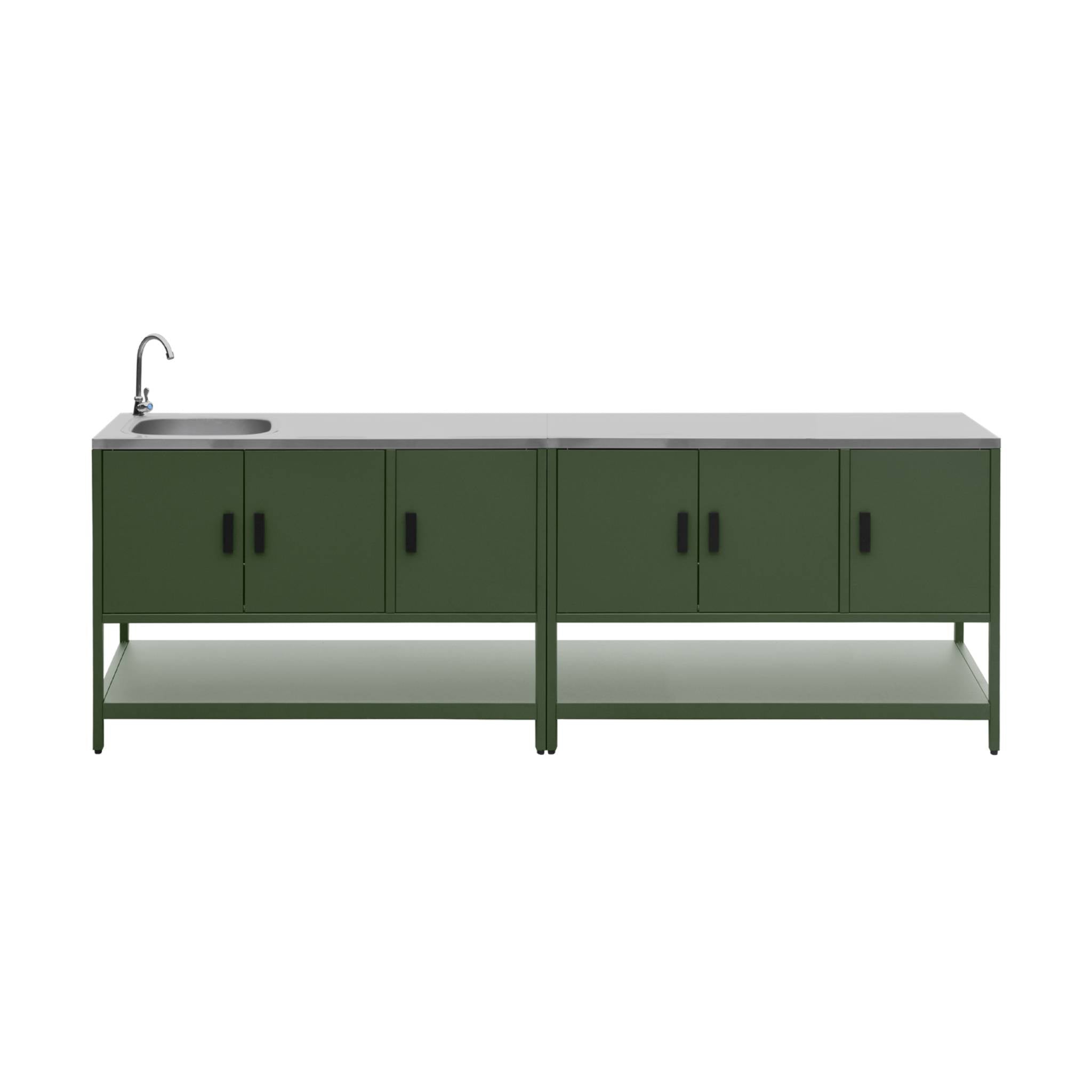 Mobile da esterno, 2 moduli in acciaio inossidabile, verde