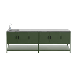 Mobile da esterno, 2 moduli in acciaio inossidabile, verde