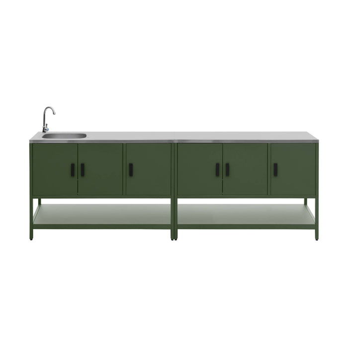 Mobile da esterno, 2 moduli in acciaio inossidabile, verde