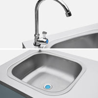 Mobile da esterno in acciaio con lavandino, 120cm, blu grigio