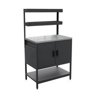 Mobile da esterno, 3 moduli in acciaio inox, nero