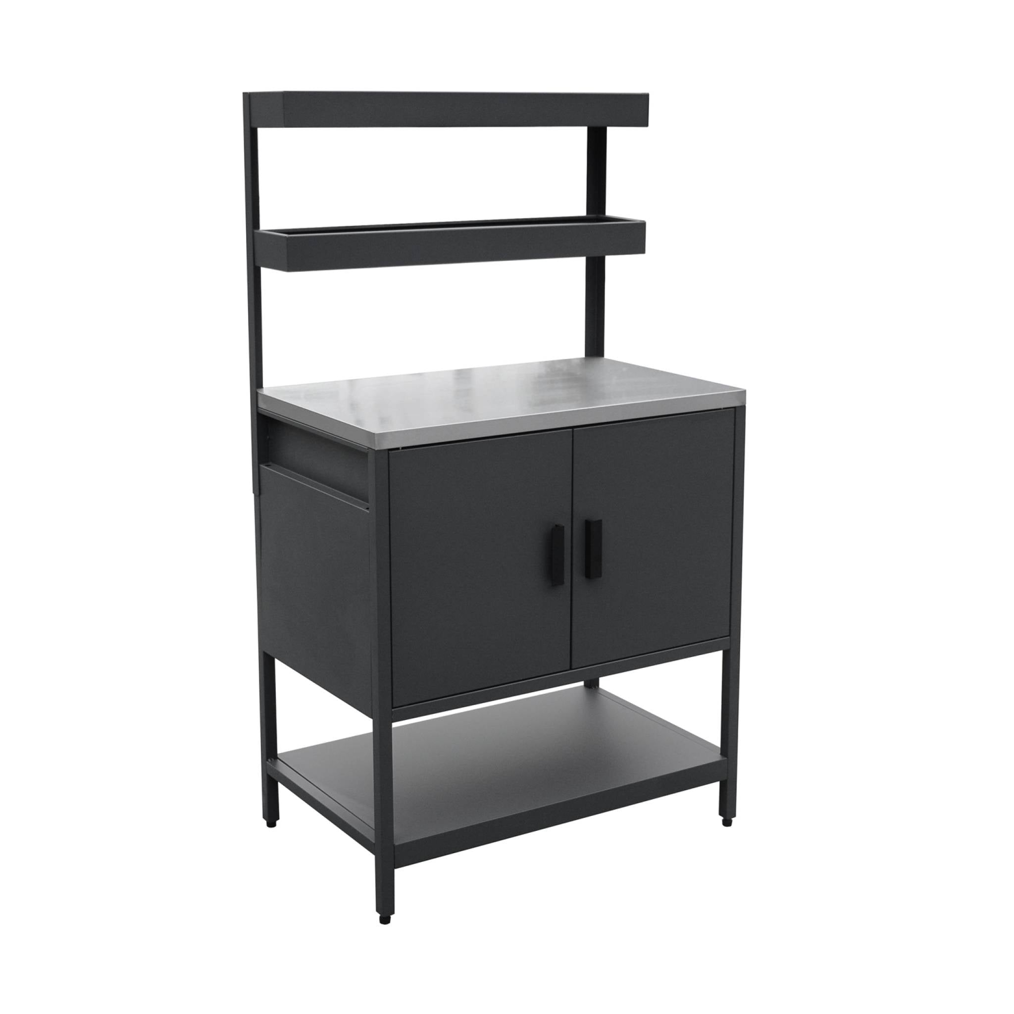 Mobile da esterno, 3 moduli in acciaio inox, nero