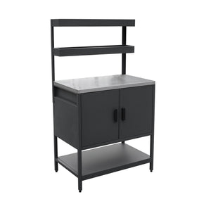 Mobile da esterno, 3 moduli in acciaio inox, nero