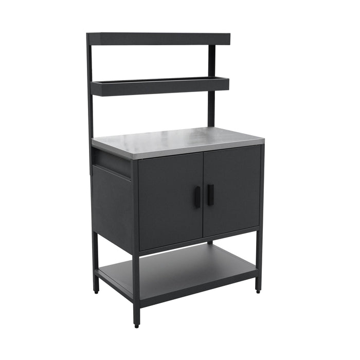 Mobile da esterno, 3 moduli in acciaio inox, nero