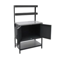 Mobile da esterno, 3 moduli in acciaio inox, nero