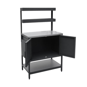 Mobile da esterno, 3 moduli in acciaio inox, nero