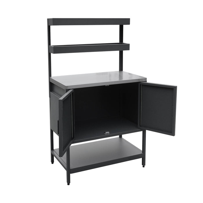 Mobile da esterno, 3 moduli in acciaio inox, nero