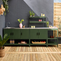 Mobile da esterno, 3 moduli in acciaio inox, verde