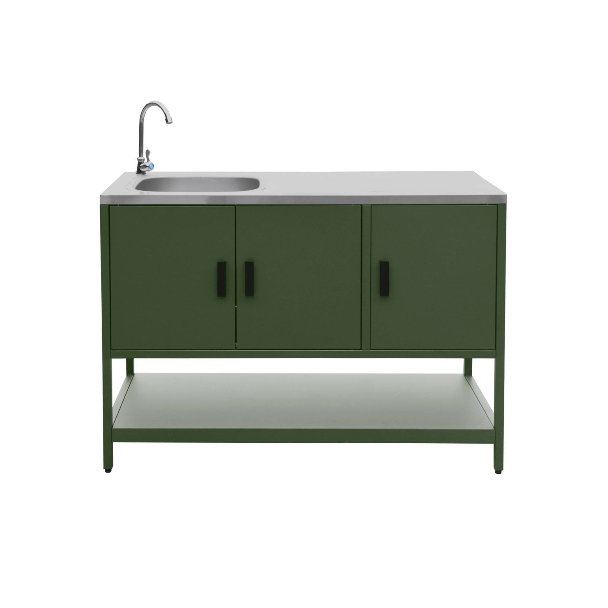 Mobile da esterno, 3 moduli in acciaio inox, verde