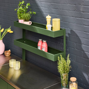 Mobile da esterno, 3 moduli in acciaio inox, verde