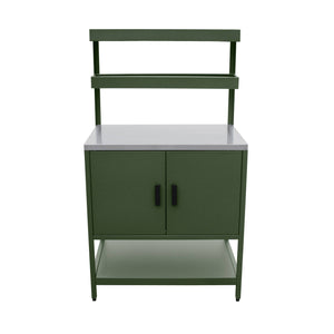 Mobile da esterno, 3 moduli in acciaio inox, verde