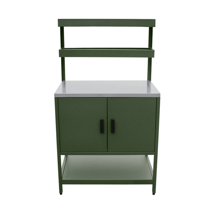 Mobile da esterno, 3 moduli in acciaio inox, verde