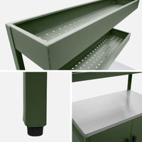 Mobile da esterno, 3 moduli in acciaio inox, verde