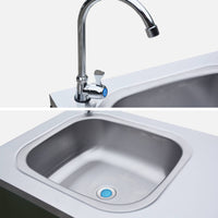 Mobile da esterno in acciaio con lavandino, 120cm, verde