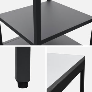 Mobile da esterno in acciaio con 2 ripiani, 49cm, nero