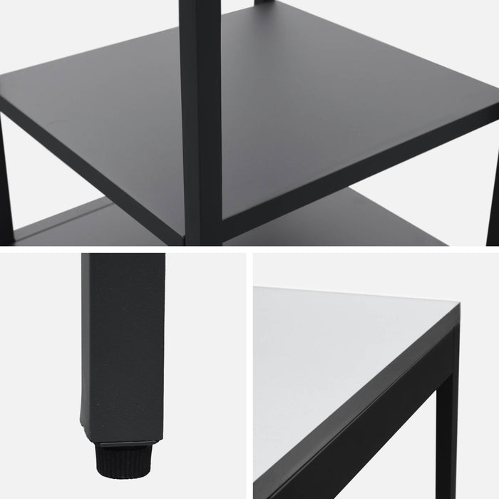 Mobile da esterno in acciaio con 2 ripiani, 49cm, nero