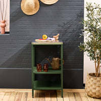 Mobile da esterno in acciaio con 2 ripiani, 49cm, verde