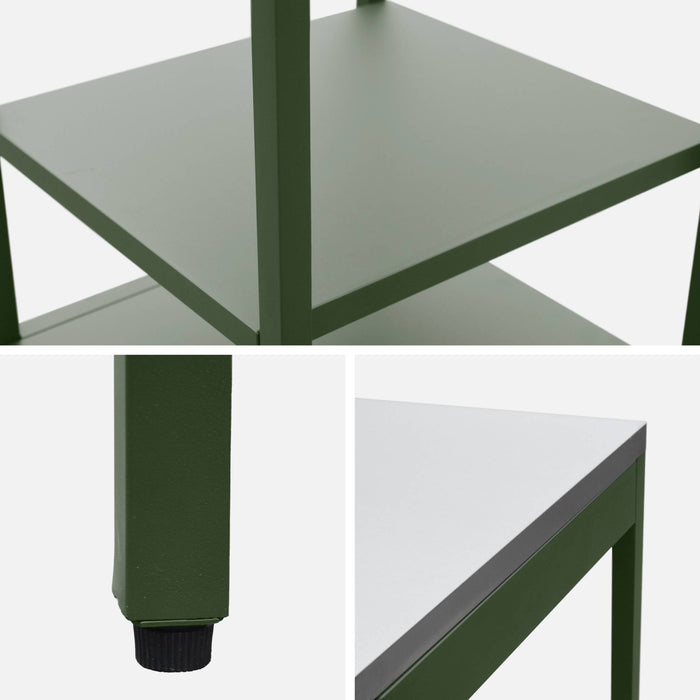 Mobile da esterno in acciaio con 2 ripiani, 49cm, verde