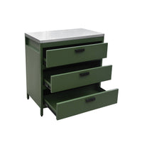 Mobile da esterno in acciaio con 3 cassetti, 80cm, verde