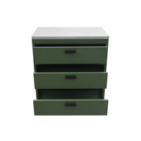 Mobile da esterno in acciaio con 3 cassetti, 80cm, verde