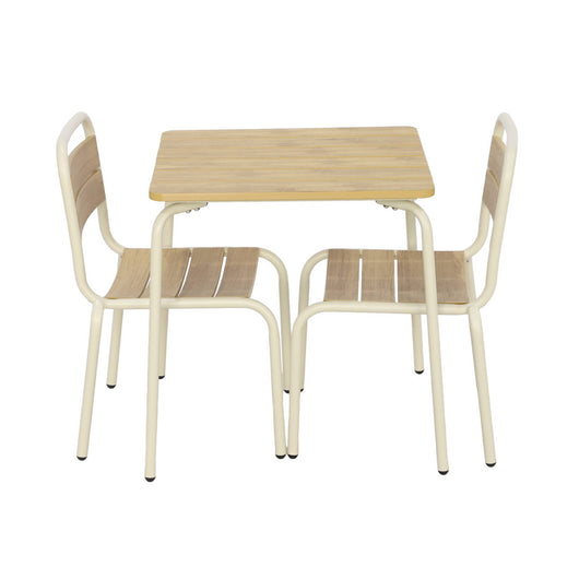 Tavolo da giardino per bambini in acciaio e decorazione in legno , 2