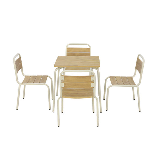 Tavolo da giardino per bambini in acciaio e decorazione in legno, 4