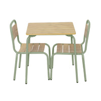 Tavolo da giardino per bambini in acciaio e decorazione in legno , 2