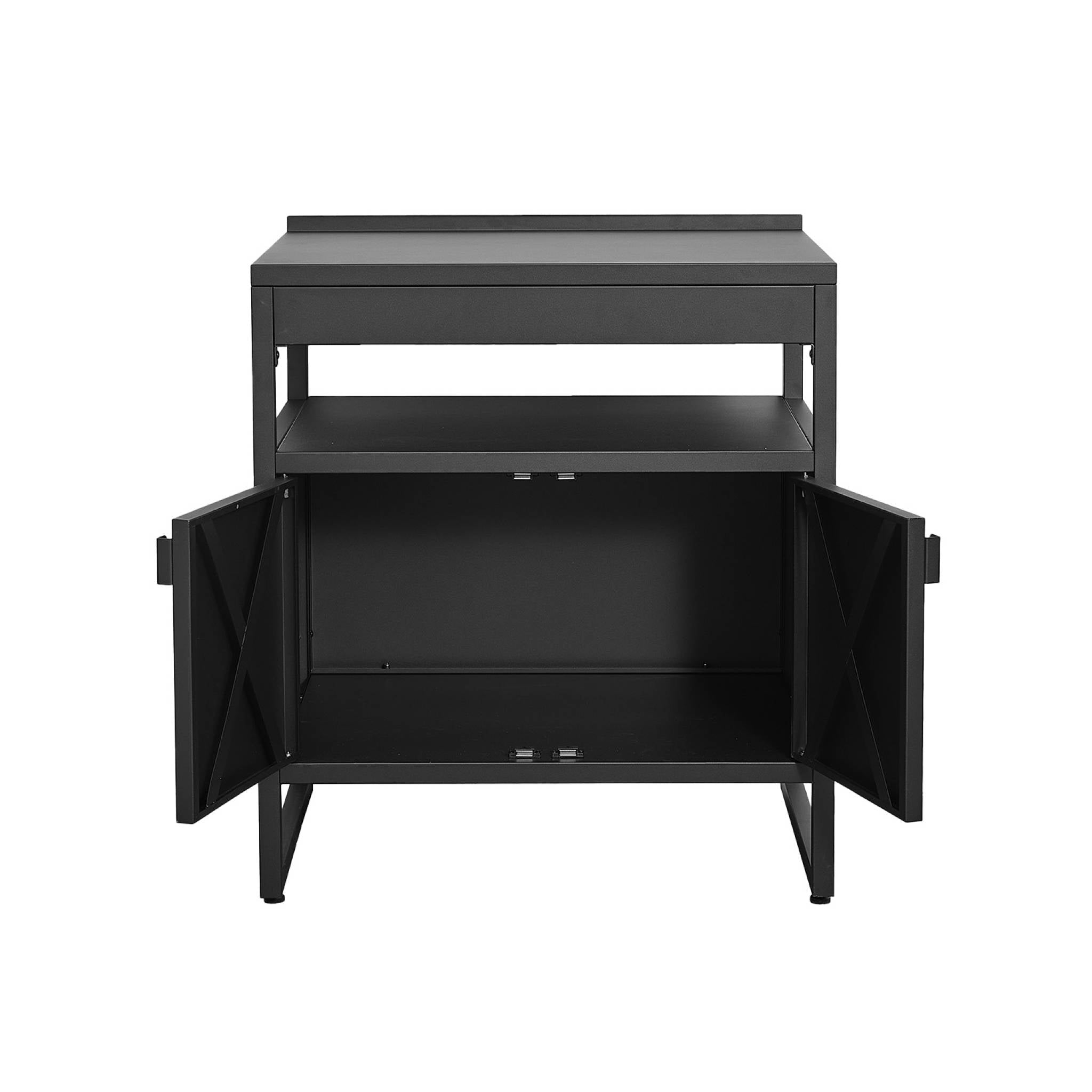 Cucina esterna in acciaio con 2 ante, 80cm, nero