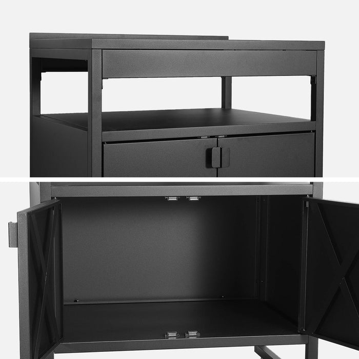 Cucina esterna in acciaio con 2 ante, 80cm, nero