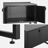 Cucina esterna in acciaio con 2 ante, 80cm, nero