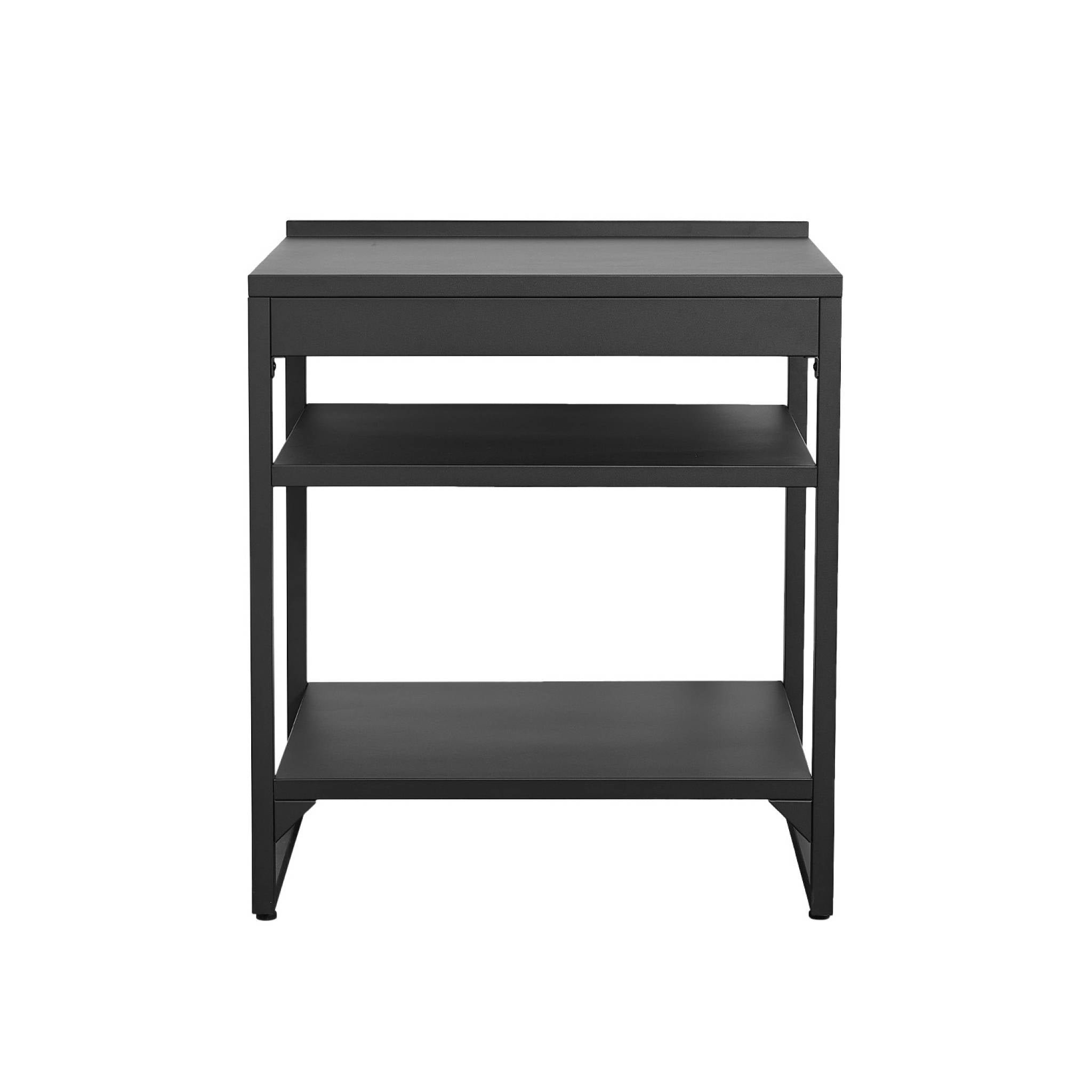 Cucina esterna in acciaio 2 ripiani l80cm, nero