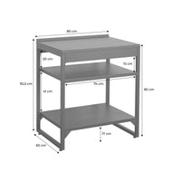 Cucina esterna in acciaio 2 ripiani l80cm, nero