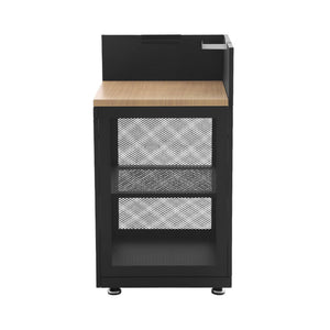 Cucina esterna in acciaio e decorazione in legno 1 ripiano, 60cm, nero