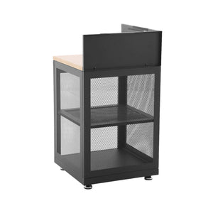 Cucina esterna in acciaio e decorazione in legno 1 ripiano, 60cm, nero