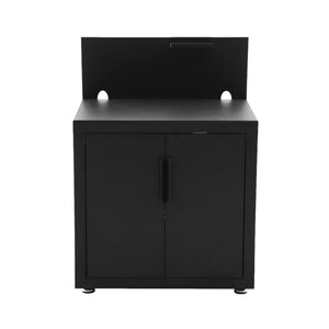 Cucina esterna in acciaio 2 porte 1 gancio, 80cm, nero